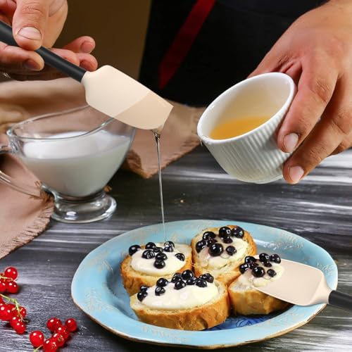 Silicone Spatula Set of 5 (Beige Black)