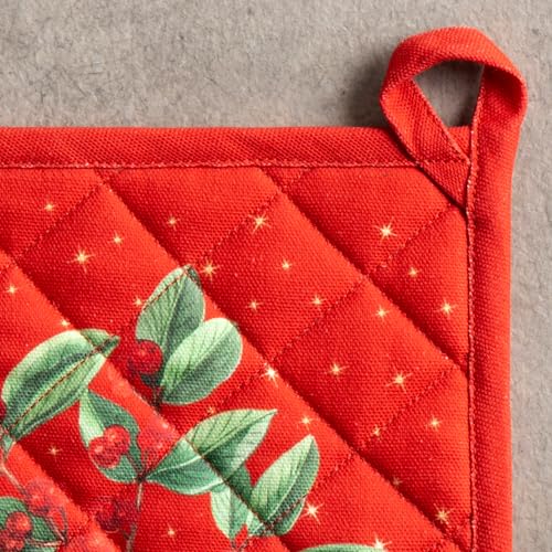 Pot Holders 100% Cotton Potholders (107 - Noel / 8" x 8" (Pot Holder Pack of 1))