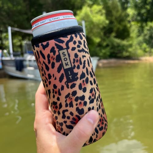 CanSok Sleeve for Beer & Soda Insulated Neoprene Cover (Classic Leopard / 12oz Can Sleeve)