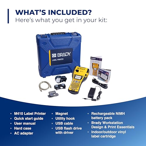 M410 Handheld Portable Label Printer Kit with Carrying Case