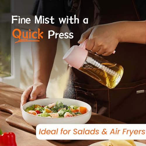 16oz 470ml Glass Olive Oil Sprayer for Cooking (Peach)
