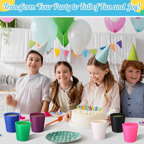 36 Pcs Kids Plastic Cups 8 oz Drinking Toddler Cups (Dark)