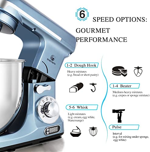 Professional Stand Mixer (Silver Blue)