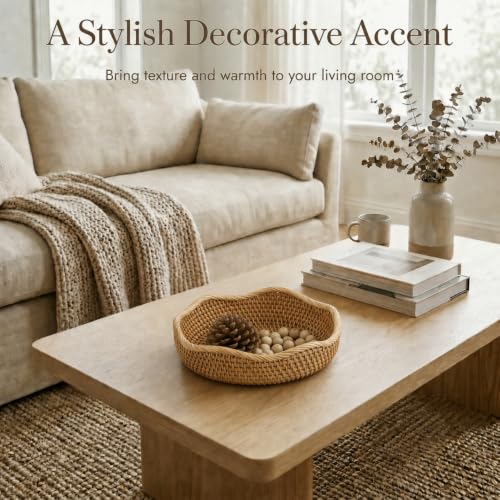 8.7'' × 2 .2'' Rattan Decorative Bowl