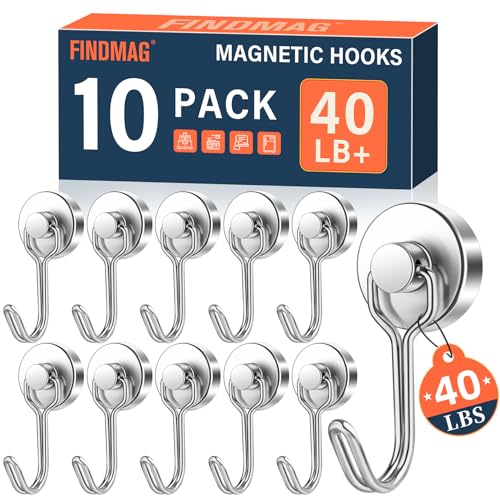 10 Pack Silver Magnet Hooks (Silver / 0.79in)