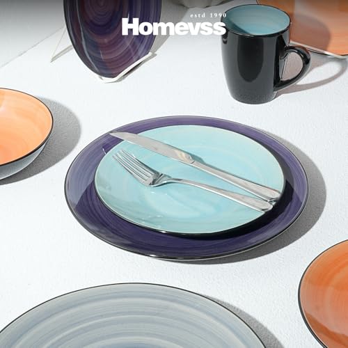 Stoneware Sonoma 16pc Dinnerware Set (16pc Set / Mix Grey, Orange, Purple, Turquoise)