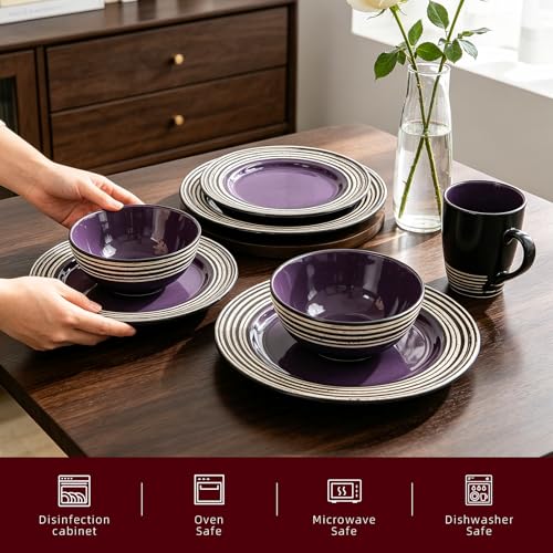 16 Piece Dinnerware Set (Lavender / Service for 4 - 16pc Set)