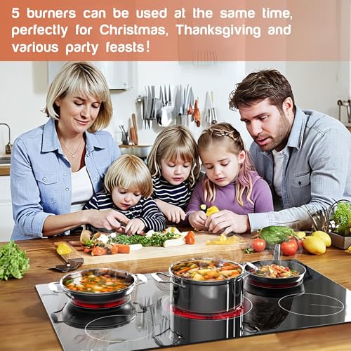 30 Inch Electric Cooktop (Black30 inch 5 burners)