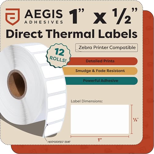 1" X 0.5" Direct Thermal Labels