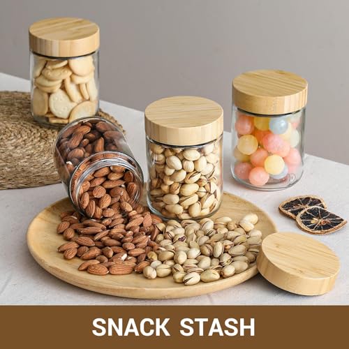 6 pack 16oz Glass jars with Airtight Lids (Natural-6-16oz)