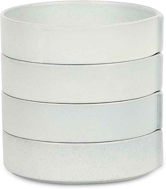 Stone Lain Bao 4-Piece Pasta Bowl Set Stoneware, Blue-Grey