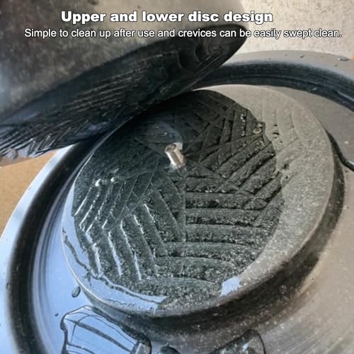 Handmade Stone Mill Grinder with Wooden Stand