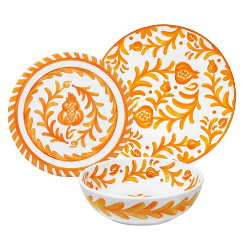 Luxury Melamine 18 Piece Dinnerwear Set (Sicily Orange)