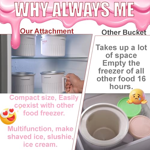 Shaved Ice Attachment and 1 Pack Ice Cream Maker Attachment Set Fit for KitchenAid Stand Mixer
