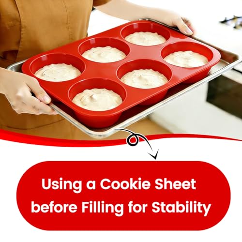 Silicone Muffin Pans for Baking (24-Cup Mini & 6-Cup Jumbo)