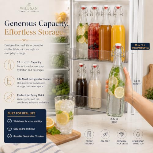 Swing Top Glass Bottles [1 Liter (6)