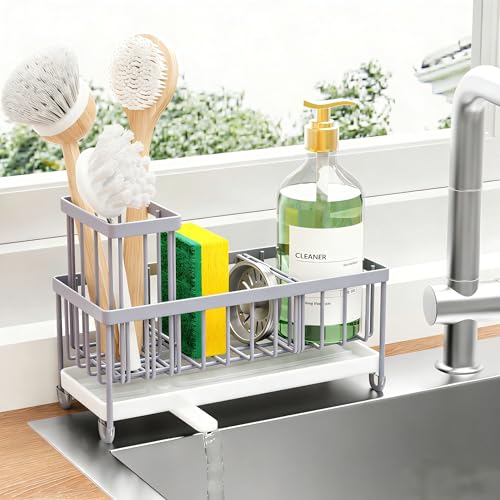 Sponge Holder for Kitchen Sink (Gray - 9.25″)