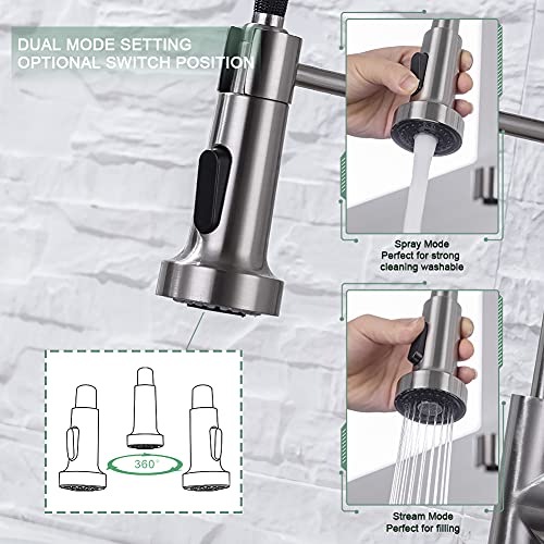 Pull Down Kitchen Faucet (Stainless Steel)