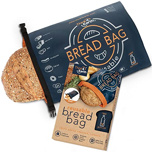 Bread Bag - Reusable Freezer Bag for Homemade Bread Maker Gift Giving - Container for Sourdough Loafs Storage, Large Bags with Double Lining