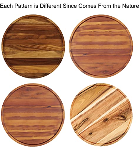 18" Acacia Wood Lazy Susan Organizer Kitchen Turntable for Cabinet Pantry Table Organization (Acacia One Pack / 18")