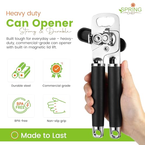 Stainless Steel Manual Can Opener with Soft Grip Handles