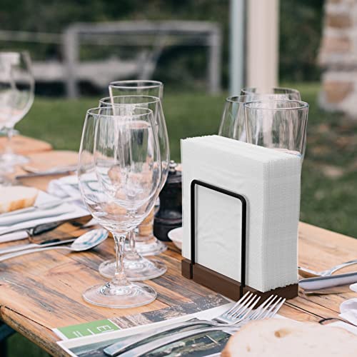 Napkin Holder for Table (Black/Brown / 5.78 x 2.51 x 5.04 inches)
