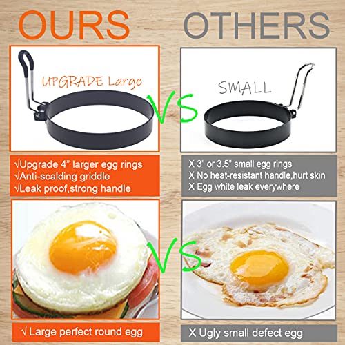 Stainless Steel Egg Cooker Set (Black 3 pcs of 8" 6" 4“ with accessories)