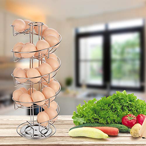 Spiral Design Stainless Steel Egg Skelter Dispenser Rack