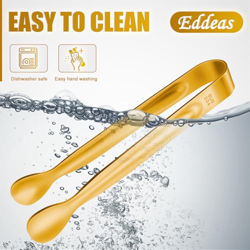 12PCS Mini Tongs For Serving (4+6 inch / Gold 6Pcs)