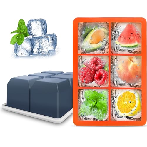 Silicone Ice Cube Trays (Dark Gray and Orange)