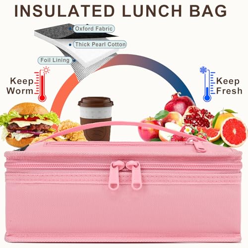Small Insulated Lunch box Portable Soft Bag Mini Cooler Thermal Meal Tote Kit with Handle for Work & School