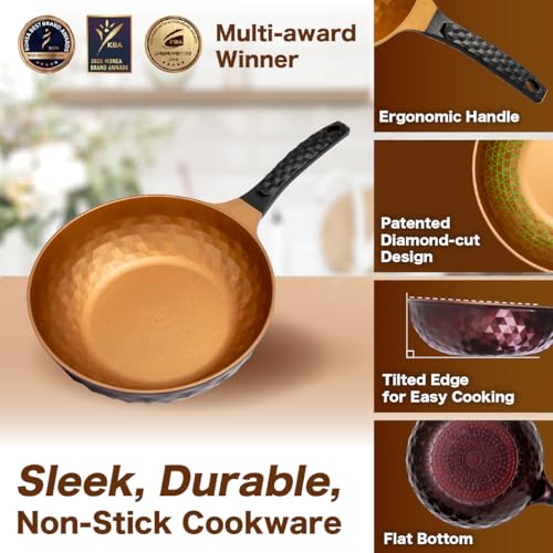 Diamond X Premium Non Stick Wok Pan (Gold Wok Pan)