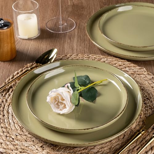 Dinnerware Sets for 4 (Olive Green / Service For 4(12Pcs))