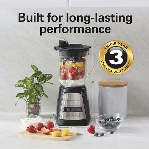 Power Elite Blender For Smoothies With Wave Action System (Black / 40 Oz. Glass Jar (Pack of 1))
