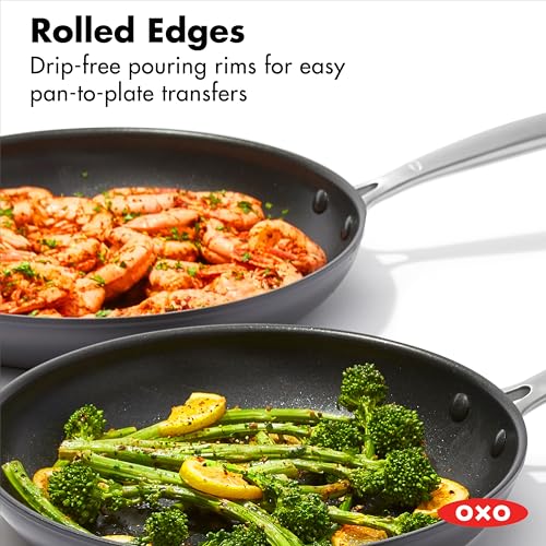 Enhanced 8" 10" and 12" 3 Piece Frying Pan Skillet Set (8" 10" and 12" Frying Pan Skillet Se / Black)