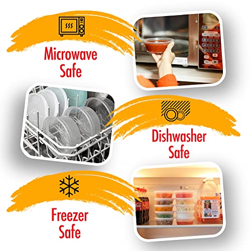 8oz-Deli Containers with Leakproof Lids-50 Pack BPA-Free Plastic Microwaveable Clear Food Storage Container Premium Heavy-Duty Quality, Freezer & Dishwasher Safe (8oz)