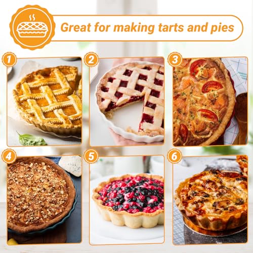 Mini Tart Pans for Baking (Black-Round-2 pack / 8 Inch)