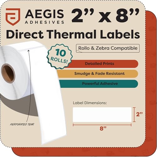 2" X 8" Direct Thermal Labels (2" X 8")
