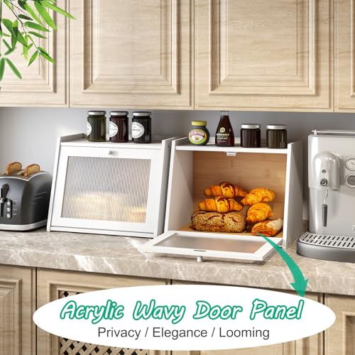 Large Bread Box for Kitchen Counter (White / Large-1_Tier)