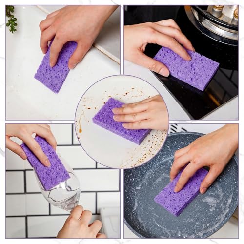 48 Pcs Sponges Bulk Sponges Kitchen Compressed Sponge (Purple)
