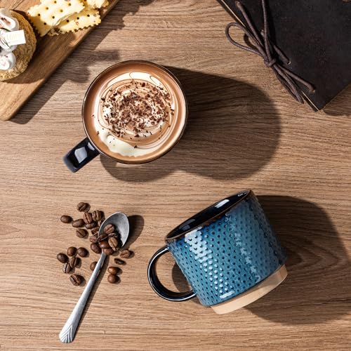 12 OZ Stackable Coffee Mugs Set of 4 (Deep Sea / 12 Ounces)
