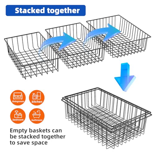 12 Pack Extra Large Wire Storage Baskets (12 pack)