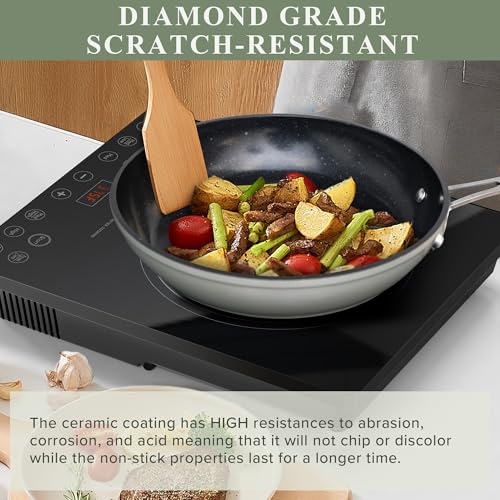 Healthy Duralon Blue Ceramic Nonstick Cookware Set (Cool Gray / 12pc Cookware Set / Cookware Set)
