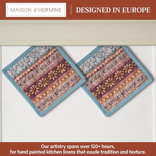 Pot Holders 100% Cotton Potholders (022 - Fair Isle / 8" x 8" (Pot Holder Pack of 2))