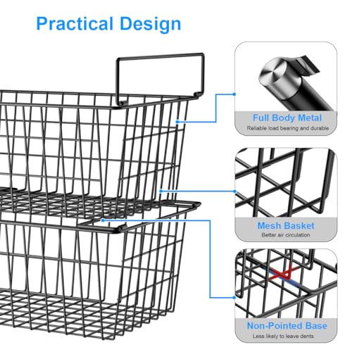 Freezer Organizer Bins Baskets for Chest Deep Freezer 4Pcs (extra large)