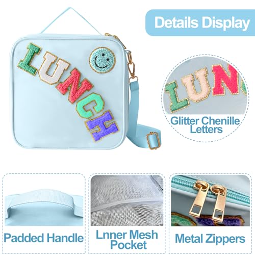 Insulated Lunch Bag With Adjustable Shoulder Strap (Blue)