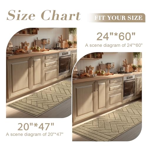 Kitchen Runner Rug (Tan / 20"x48")