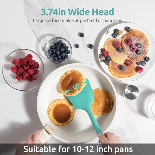 Silicone Turner Cooking Spatula (Aqua Sky / 13.6 in)