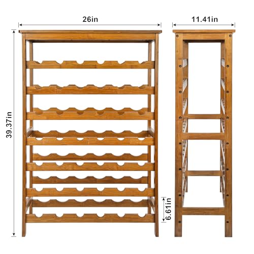 42 Bottles Bamboo Wine Rack (Walnut / 7-Tier)