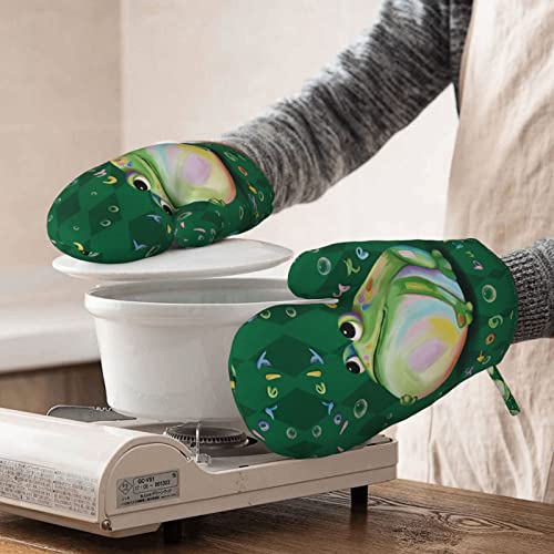 Cute Frog Oven Mitts and Pot Holders Sets of 2 (One Size / Cute Frog)